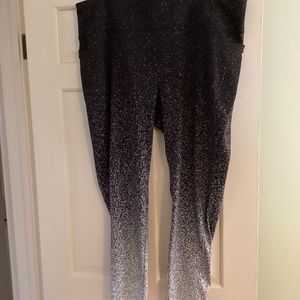 Hombre black to white specked leggings, 3X
